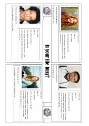 English Worksheet: How Busy Are You - present simple present continuous. daily routine. lifestyle. jobs