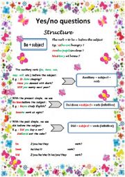 English Worksheet: yes/no questions