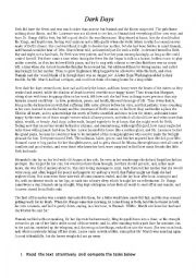English Worksheet: DARK DAYS 