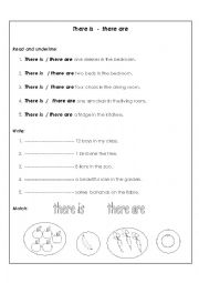 English Worksheet: there is there are