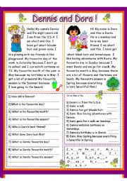 English Worksheet: Dennis and Dora