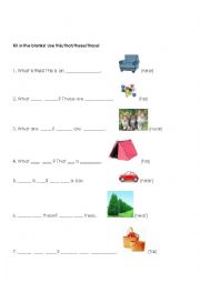 English Worksheet: THIS/THAT/THESE/THOSE
