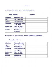 English Worksheet: Identity