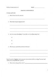 English Worksheet: Moving Book Bike Cart Newsela Article - Reading Comprehension