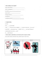 English Worksheet: Revision test 