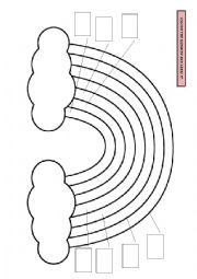 English Worksheet: COLOUR THE RAINBOW