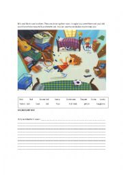 English Worksheet:  Billy and Martins room