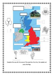 English Worksheet: The United Kingdom Map