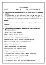 English Worksheet: Present Simple