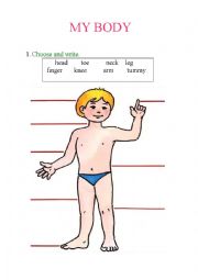 English Worksheet: PARTS OF THE BODY 2