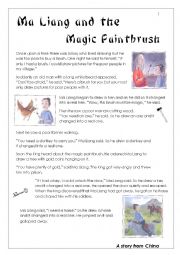 English Worksheet: Mia Liang and the Magic Paintbrush