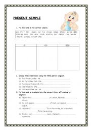 English Worksheet: PRESENT SIMPLE