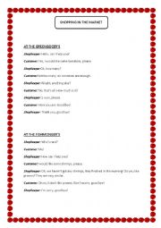 English Worksheet: Shopping in the market - dialogues