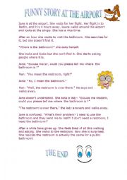 English Worksheet: Funny story at the airport 
