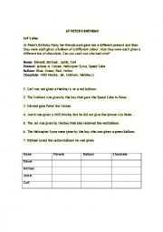 English Worksheet: READING EXERCISE 