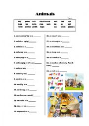 English Worksheet: animal idioms
