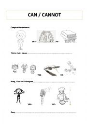 English Worksheet: Can / cannot