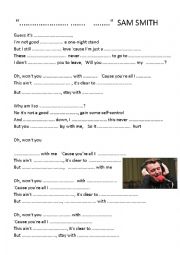 English Worksheet: SONG SAM SMITH STAY WITH ME