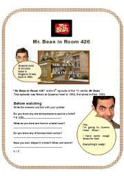 English Worksheet: Mr Bean In Room 426