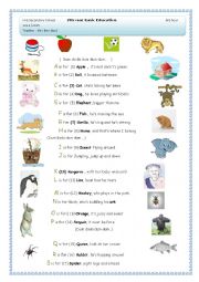 English Worksheet: Alphabet song and introducing