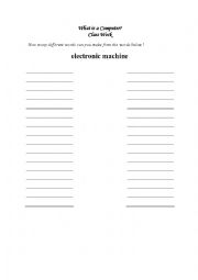English Worksheet: What is a Computer?