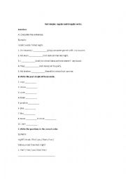 English Worksheet: Simple past