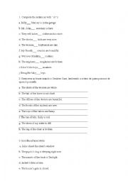 English Worksheet: Exercice (GENITIVE CASE)