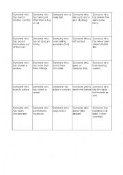 English Worksheet: Bingo Game