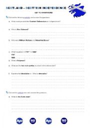 English Worksheet: Scotland and Scottish independence- WEBQUEST