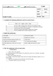 English Worksheet: SCIENCE EXAM