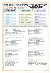 English Worksheet: Simple Past - Verb To Be (Cryin - AereoSmith