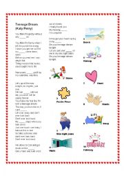 English Worksheet: Teenage Dream