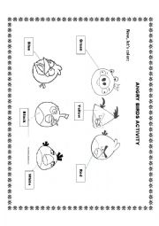 English Worksheet: Angry Birds Coloring Page