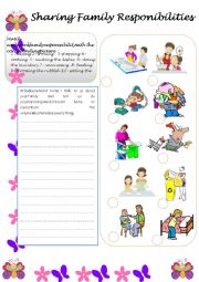 English Worksheet: sharing family responsibilities