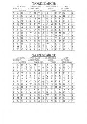 English Worksheet: WORDSEARCH SINCE FOR