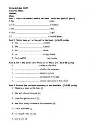 English Worksheet: elm quiz