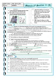 English Worksheet: 3rd module2 Section3