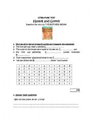 English Worksheet: Hansel and Gretel test