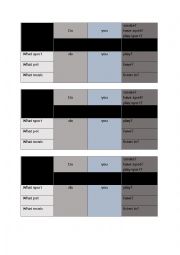 Writing frames: asking questions in present simple