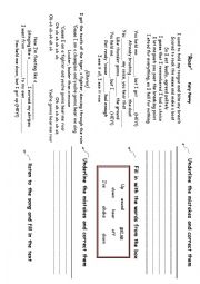 English Worksheet: Roar by Katy Perry activity page