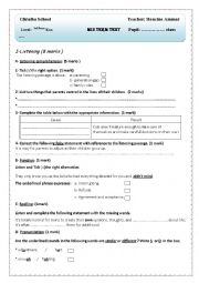 English Worksheet: 3rd year test 