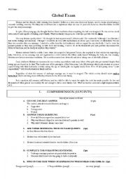 English Worksheet: Global Test