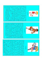 English Worksheet: Card Game Health part 1 out of 3 ( Sports & Prepositions)