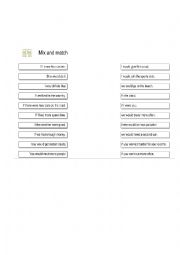 English Worksheet: 2nd Conditional Mix and Match