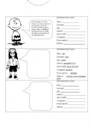 English Worksheet: PERSONAL INFORMATION