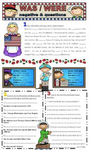 English Worksheet: past simple of be - was - were