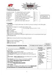 English Worksheet: Review for 9th formers (opening of the school year)