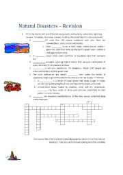 English Worksheet: Natural disasters - revision (+key)