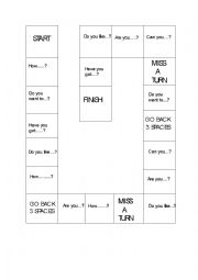 English Worksheet: A game to practise question forms