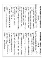 English Worksheet: Present Perfect Simple or Continuous